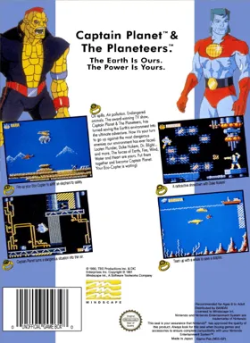 Captain Planet and the Planeteers (USA) box cover back